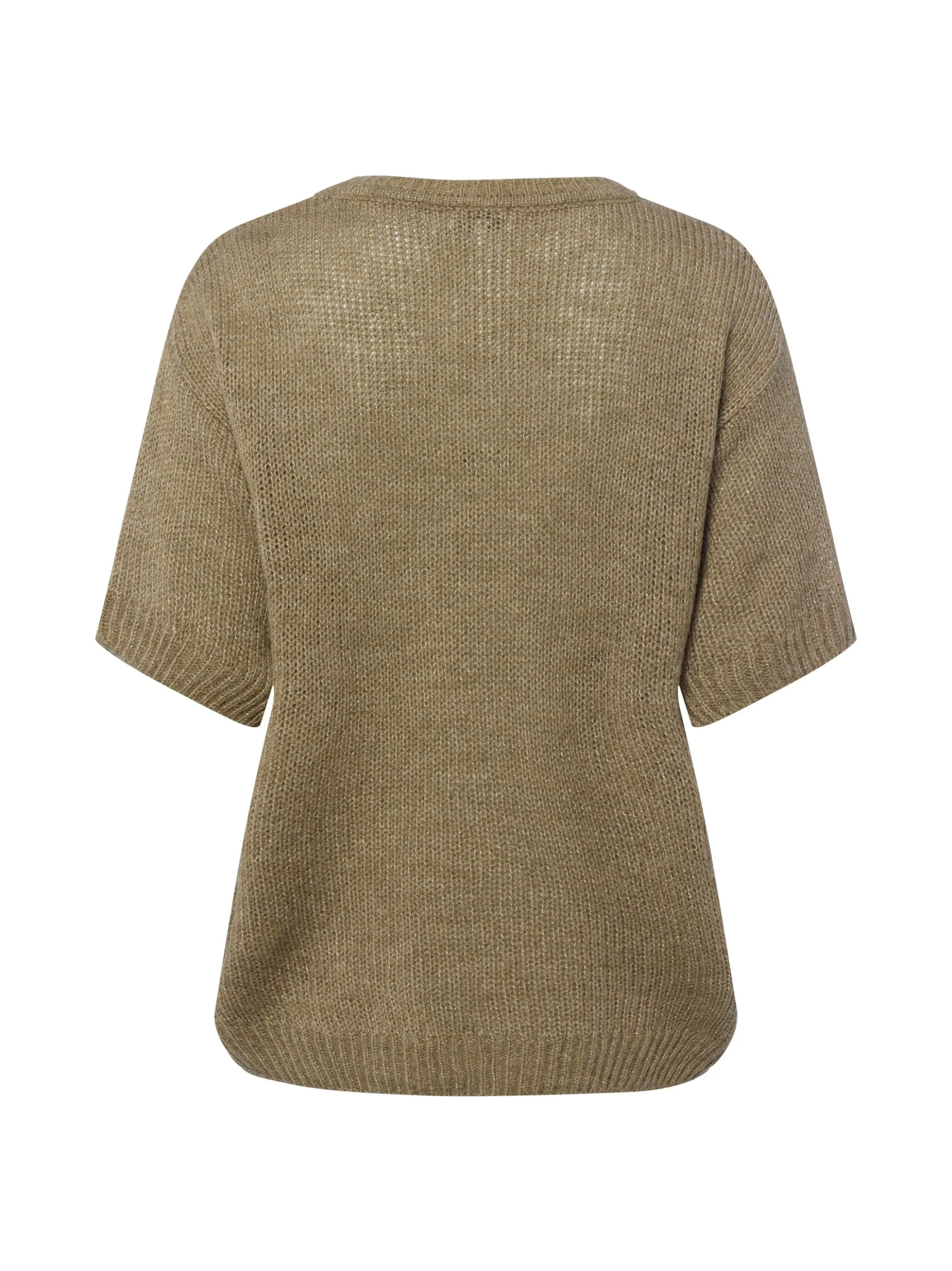 More & More Damen Strickshirt in schilf - Ärmel: Halbarm