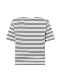 More & More Damen T-Shirt in hellgrau weiß
