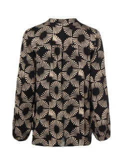 More & More Damen Tunikabluse in melange schwarz