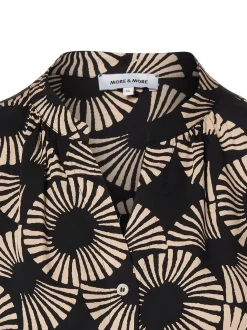 More & More Damen Tunikabluse in melange schwarz