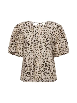 Msch Copenhagen Damen Blusenshirt - MSCHAlyona Vlora in beige braun