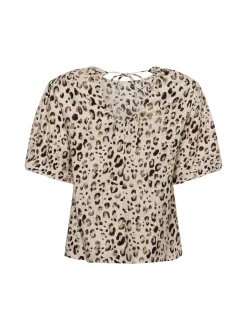 Msch Copenhagen Damen Blusenshirt - MSCHAlyona Vlora in beige braun