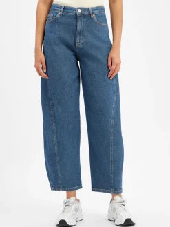 Msch Copenhagen Damen Jeans - MSCHKobane Tua Barrel in medium stone