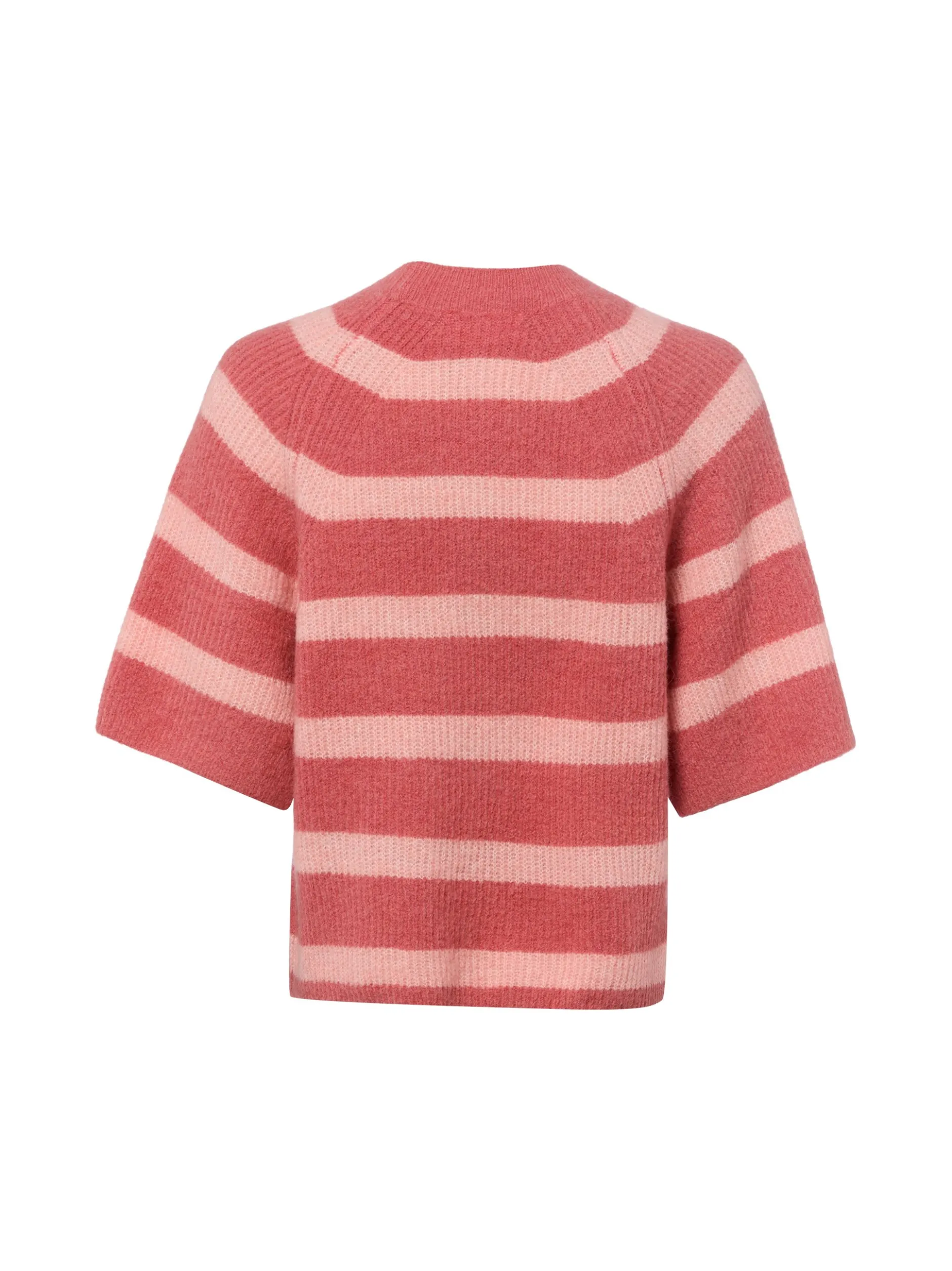 Msch Copenhagen Damen Kurzarm-Strickpullover mit Alpaca-Anteil - MSCHMilania Hope in koralle rosa