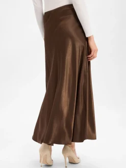 Msch Copenhagen Damen Midirock - MSCHNicolette Ullas in mocca