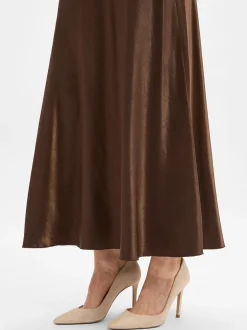 Msch Copenhagen Damen Midirock - MSCHNicolette Ullas in mocca