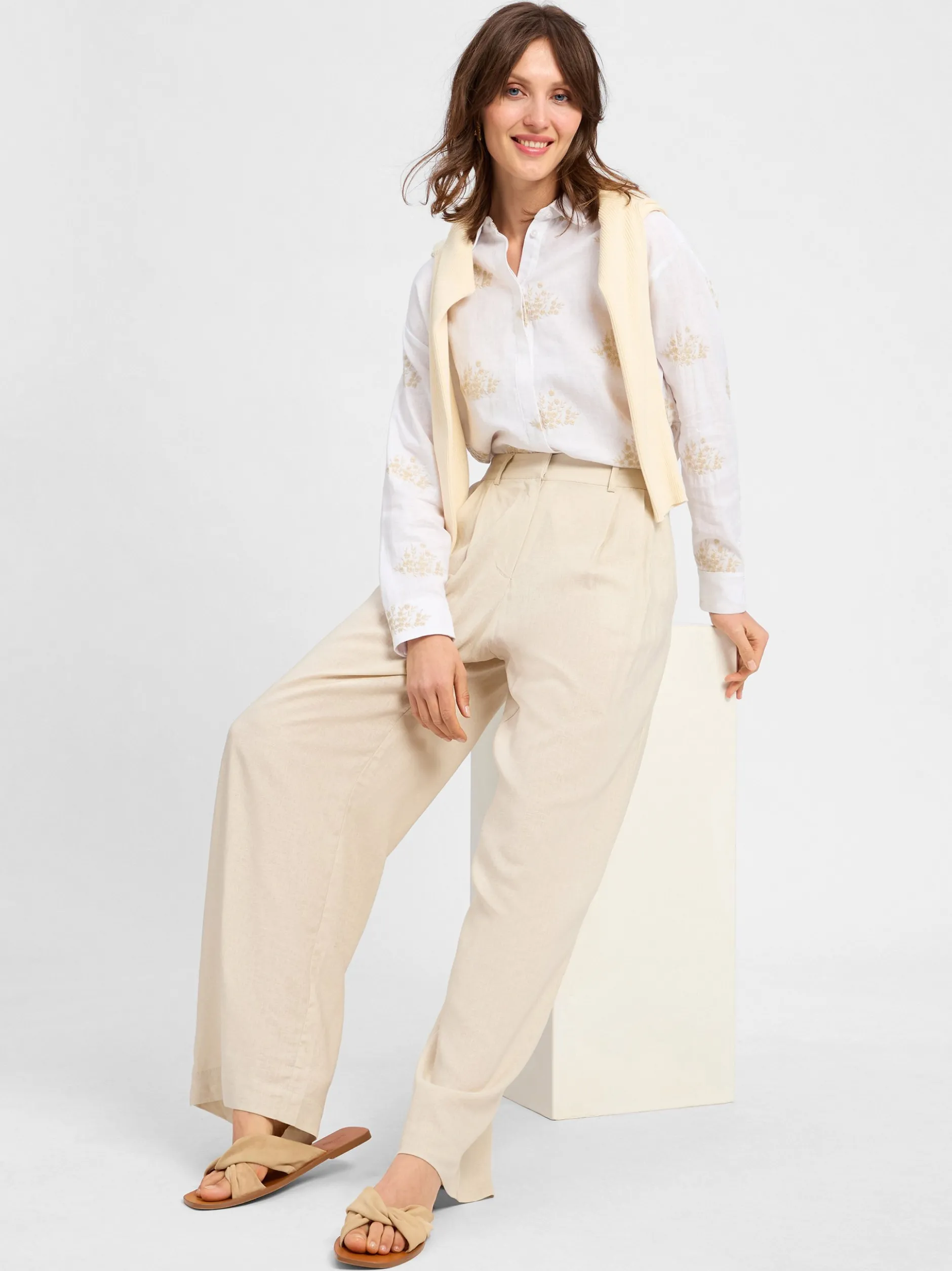 Msch Copenhagen Damen Stoffhose - MSCHRyan Conella in beige