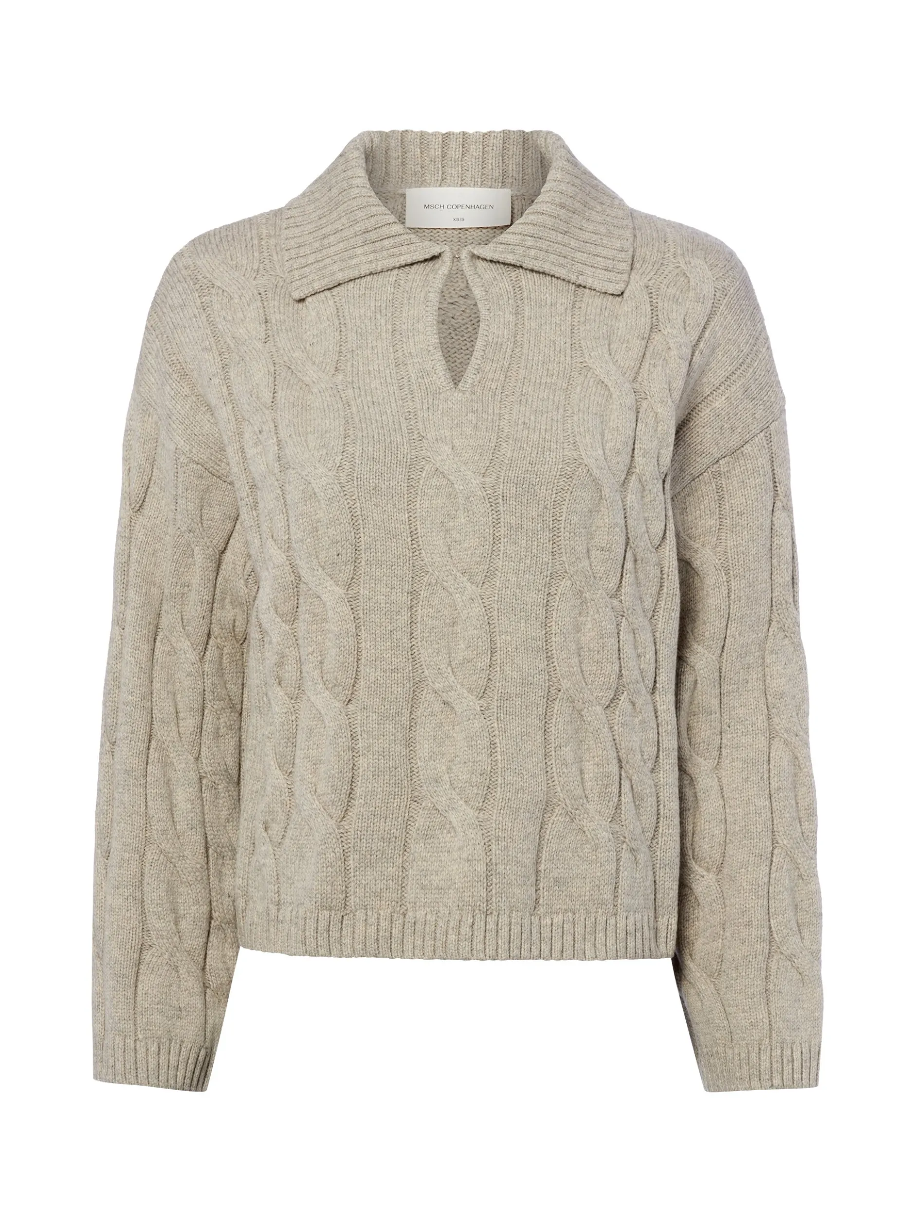 Msch Copenhagen Damen Strickpullover mit Wollanteil - MSCHPavana Peony in grau