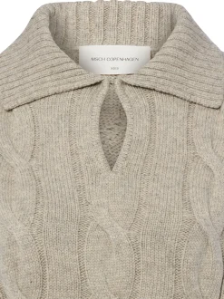 Msch Copenhagen Damen Strickpullover mit Wollanteil - MSCHPavana Peony in grau