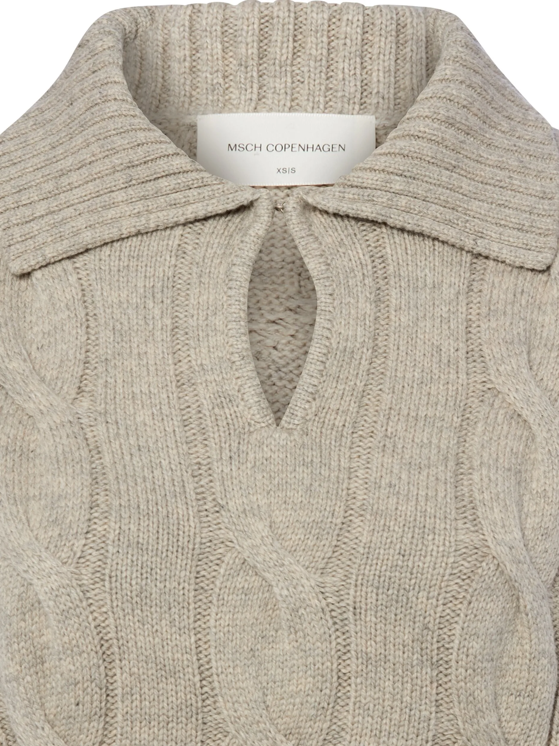 Msch Copenhagen Damen Strickpullover mit Wollanteil - MSCHPavana Peony in grau