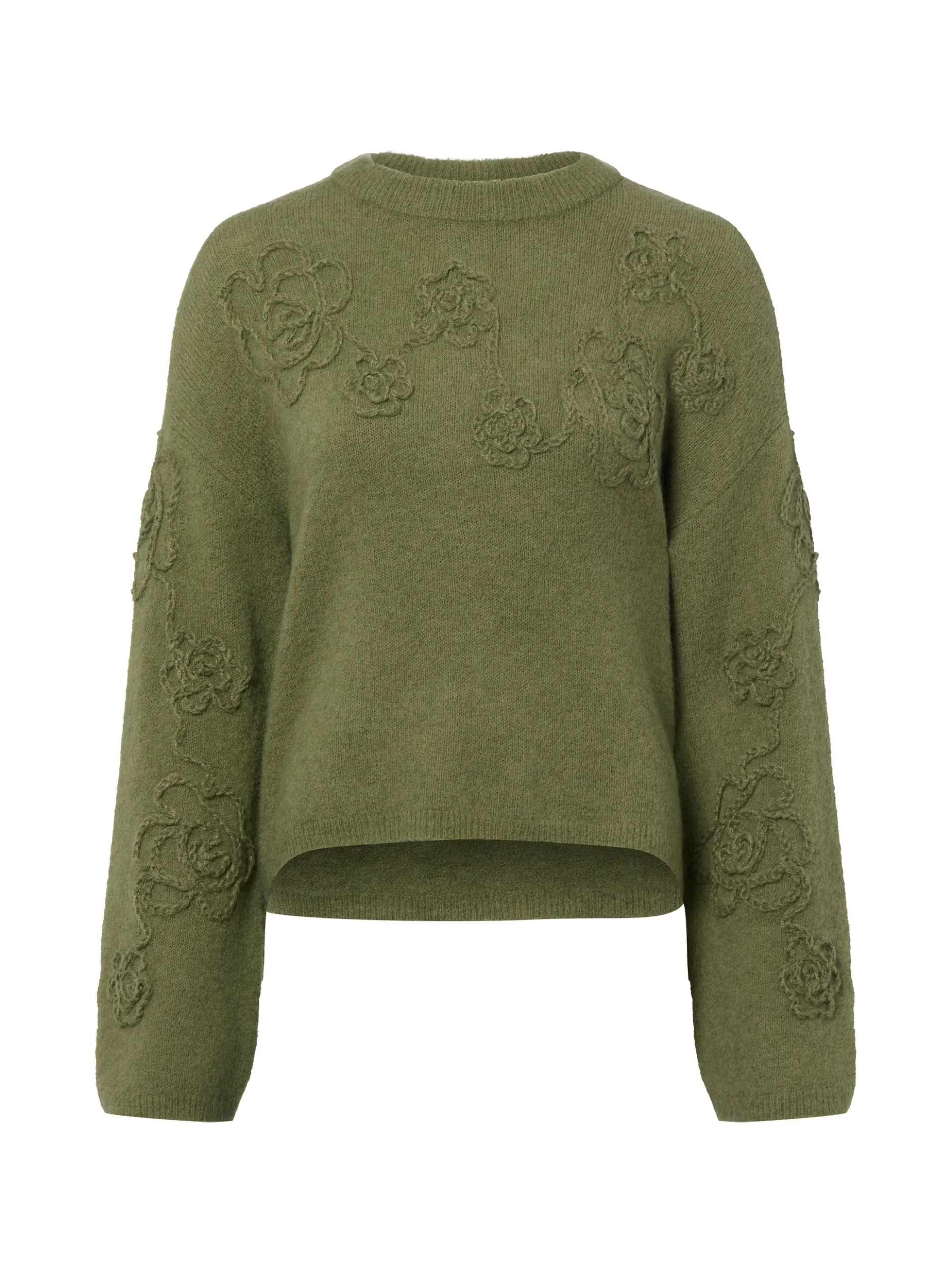 Msch Copenhagen Damen Strickpullover mit Wolle und Alpaka - MSCH Miabelle Hope in schilf