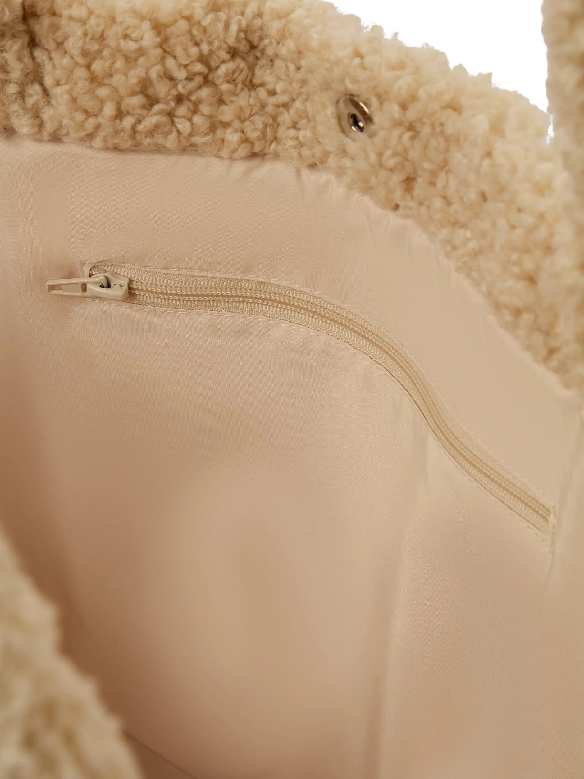 Msch Copenhagen Damen Teddyfell-Shopper - MSCHJennifer in beige