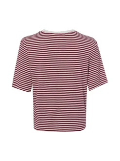 Msch Copenhagen Damen T-Shirt - MSCHJana in weiß bordeaux