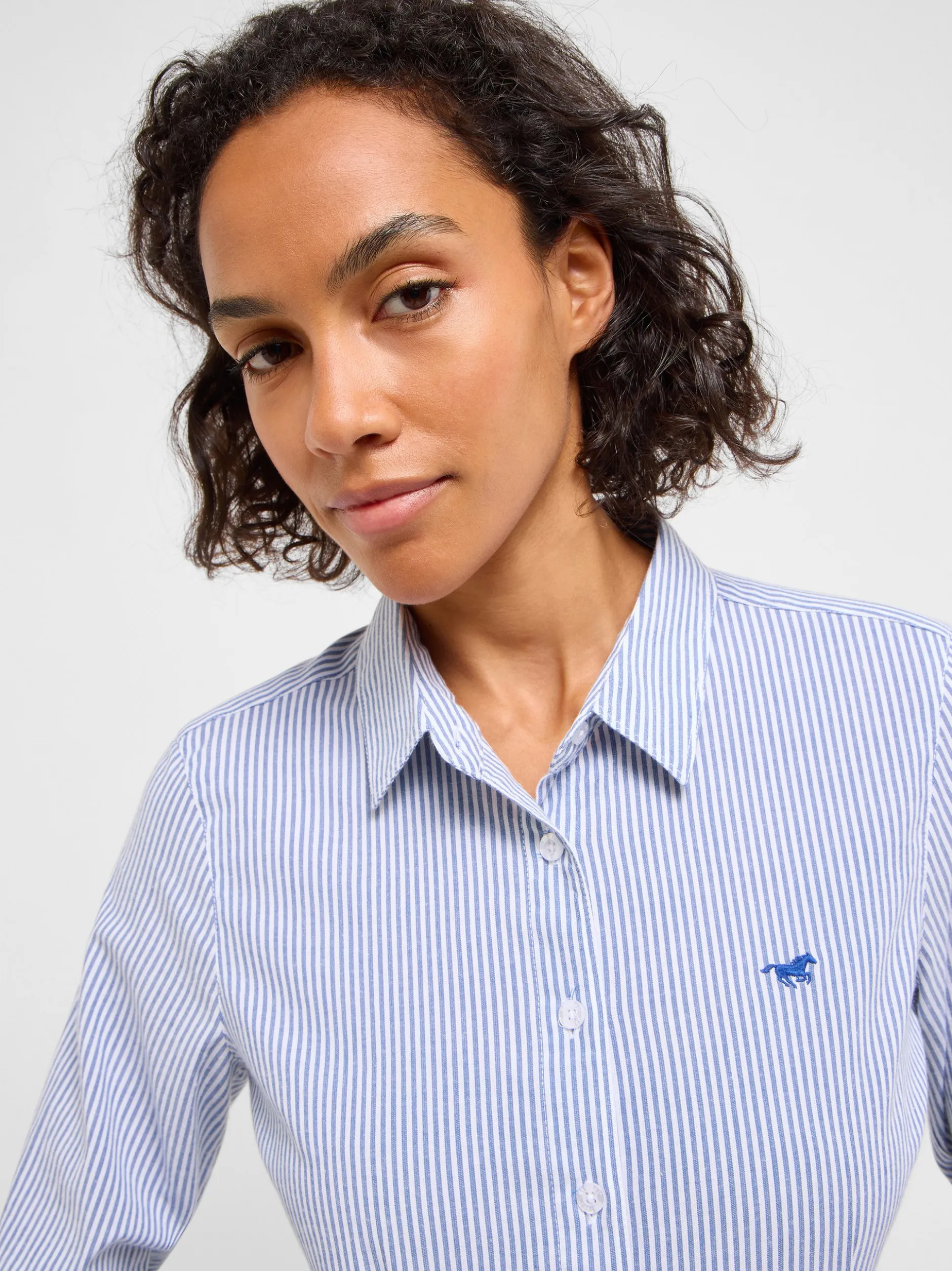 Mustang Damen Bluse in blau - Ärmel: langarm