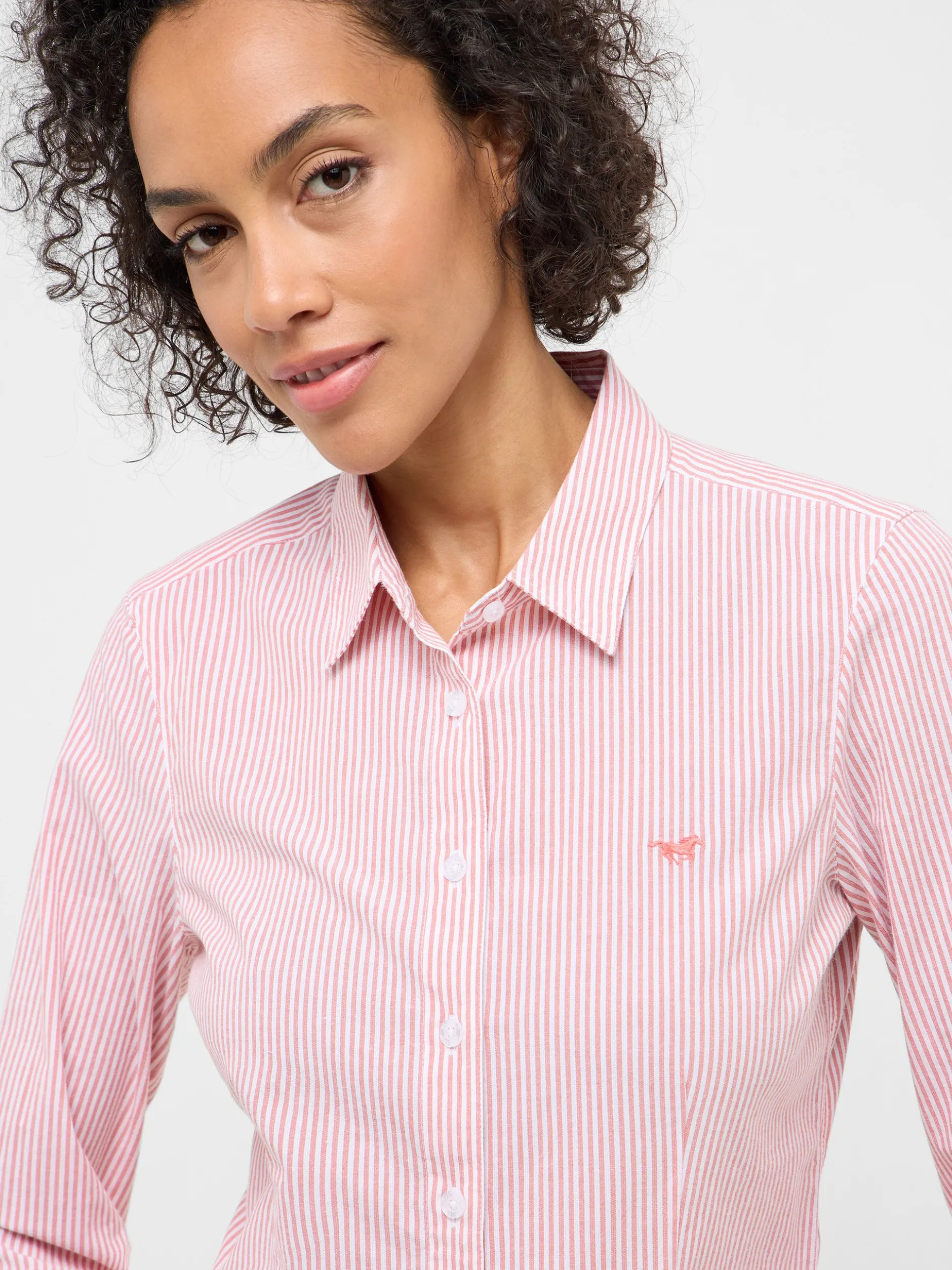 Mustang Damen Bluse in rosa - Ärmel: langarm