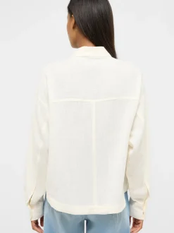 Mustang Damen Bluse in weiß - Ärmel: langarm