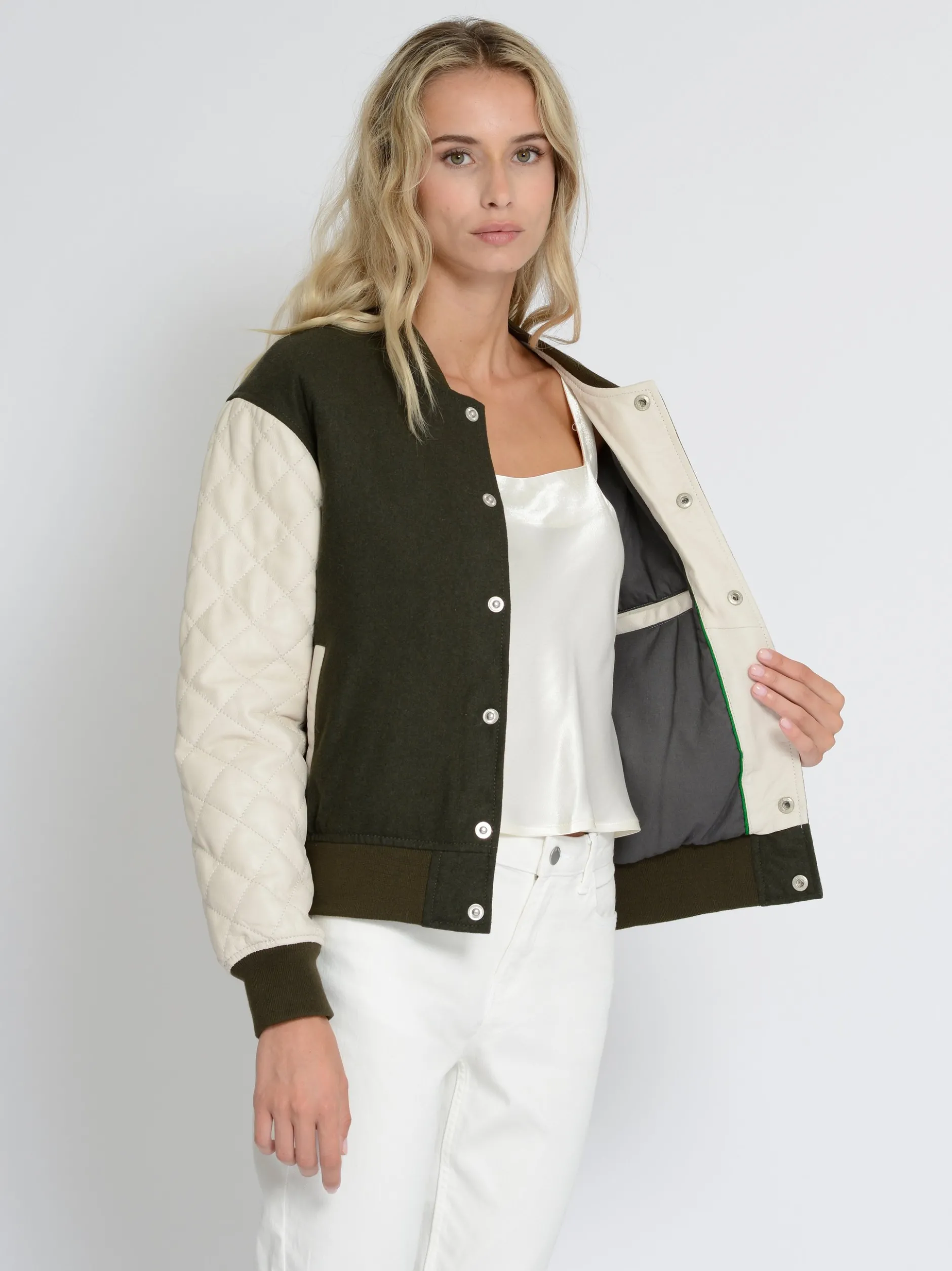 Mustang Damen Lederblouson in grün