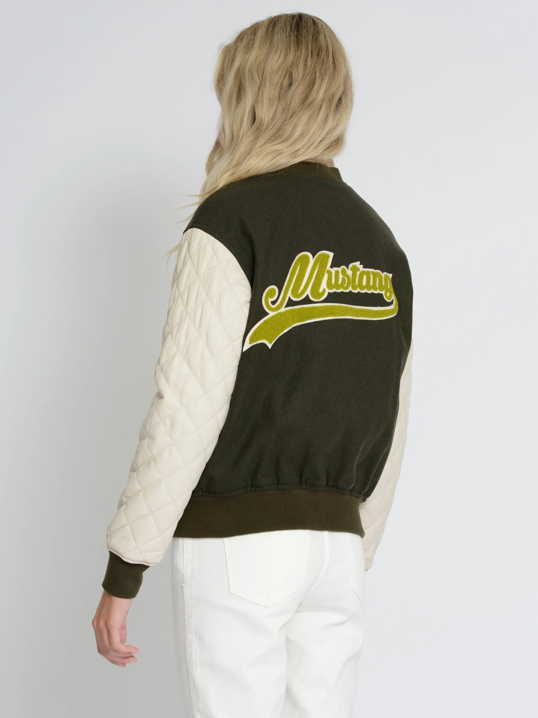 Mustang Damen Lederblouson in grün