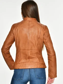 Mustang Damen Lederjacke in cognac