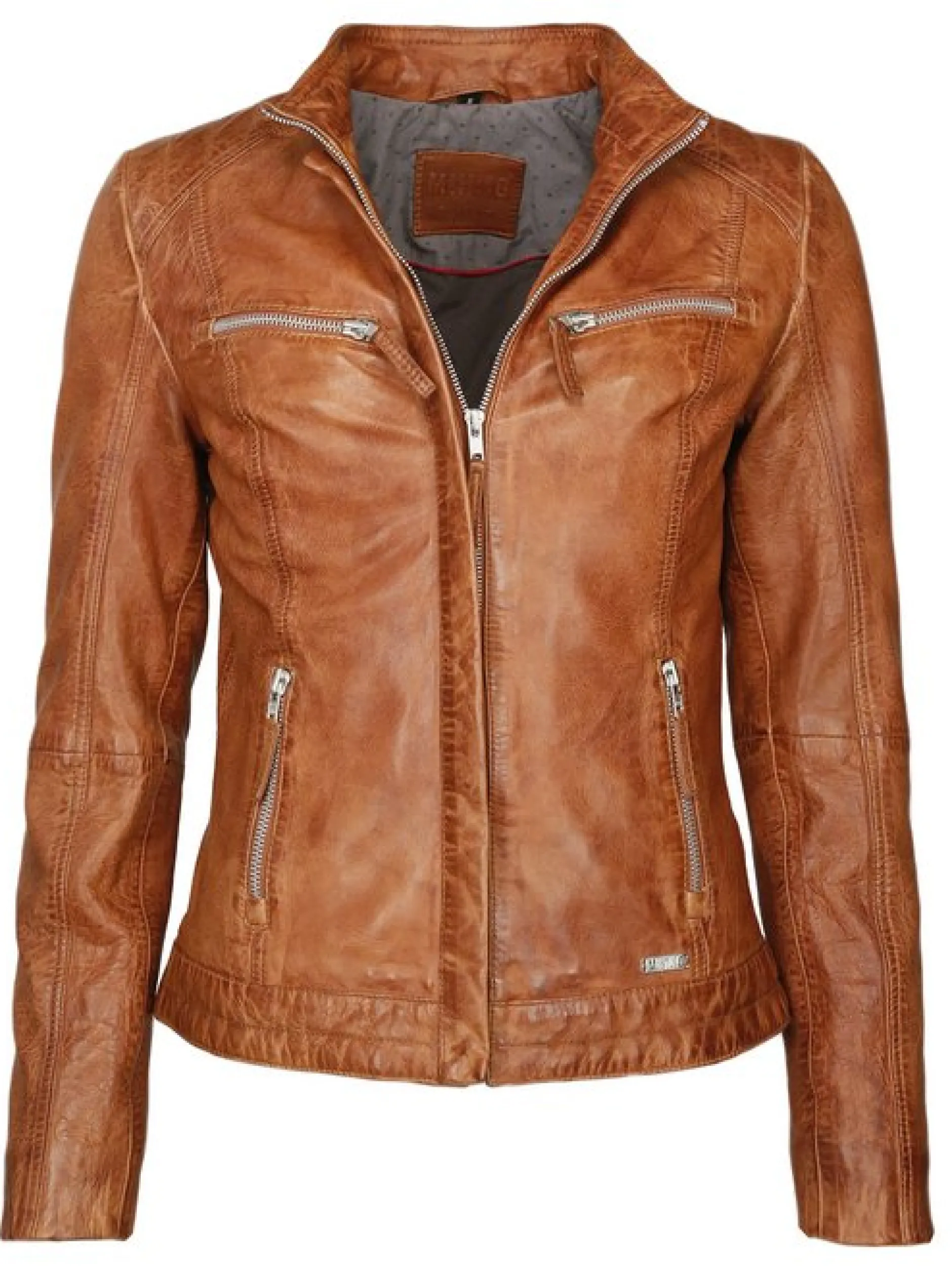 Mustang Damen Lederjacke in cognac