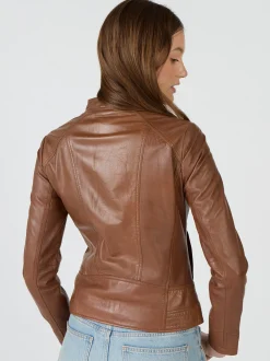 Mustang Damen Lederjacke in cognac