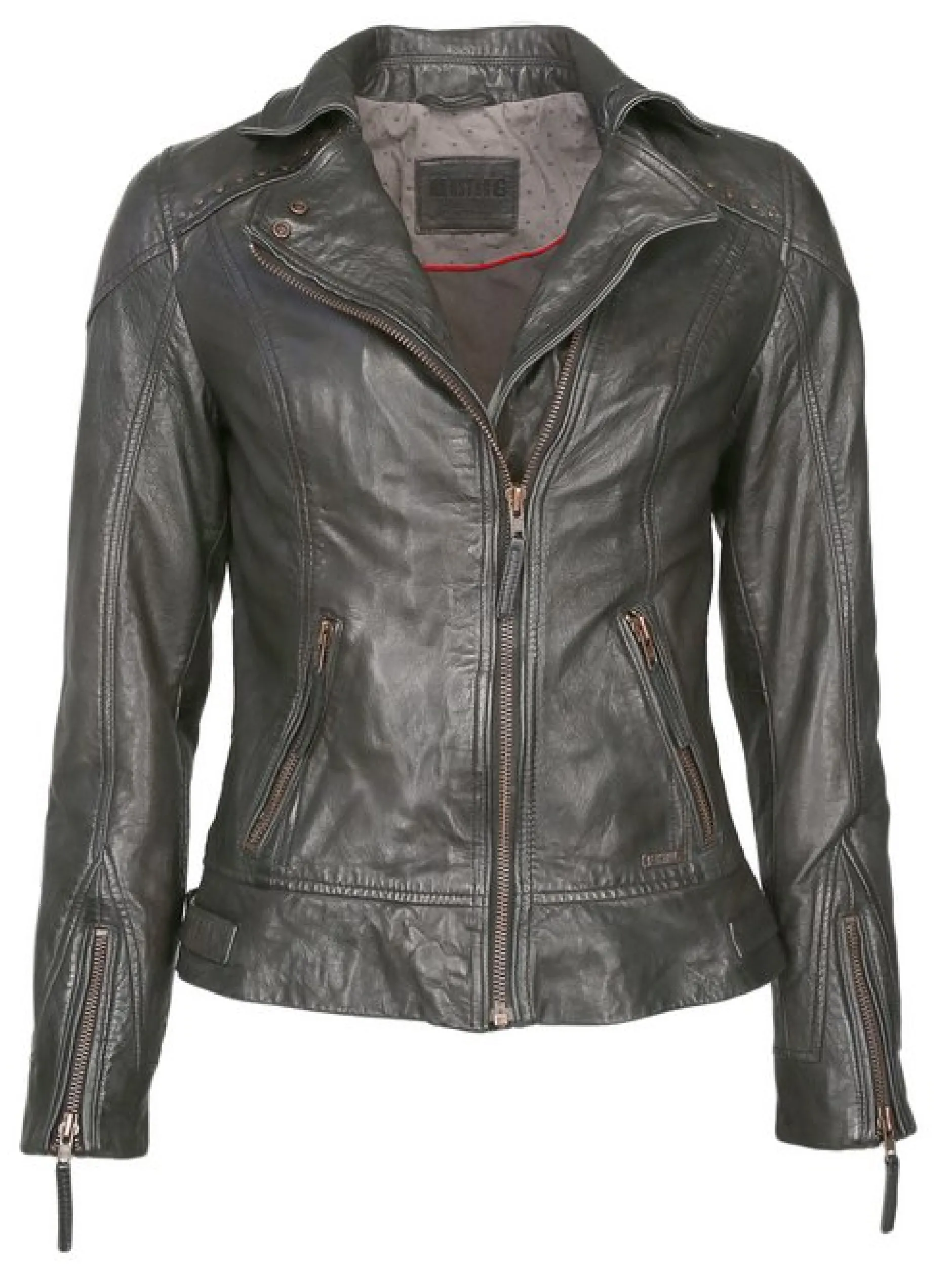 Mustang Damen Lederjacke in grau