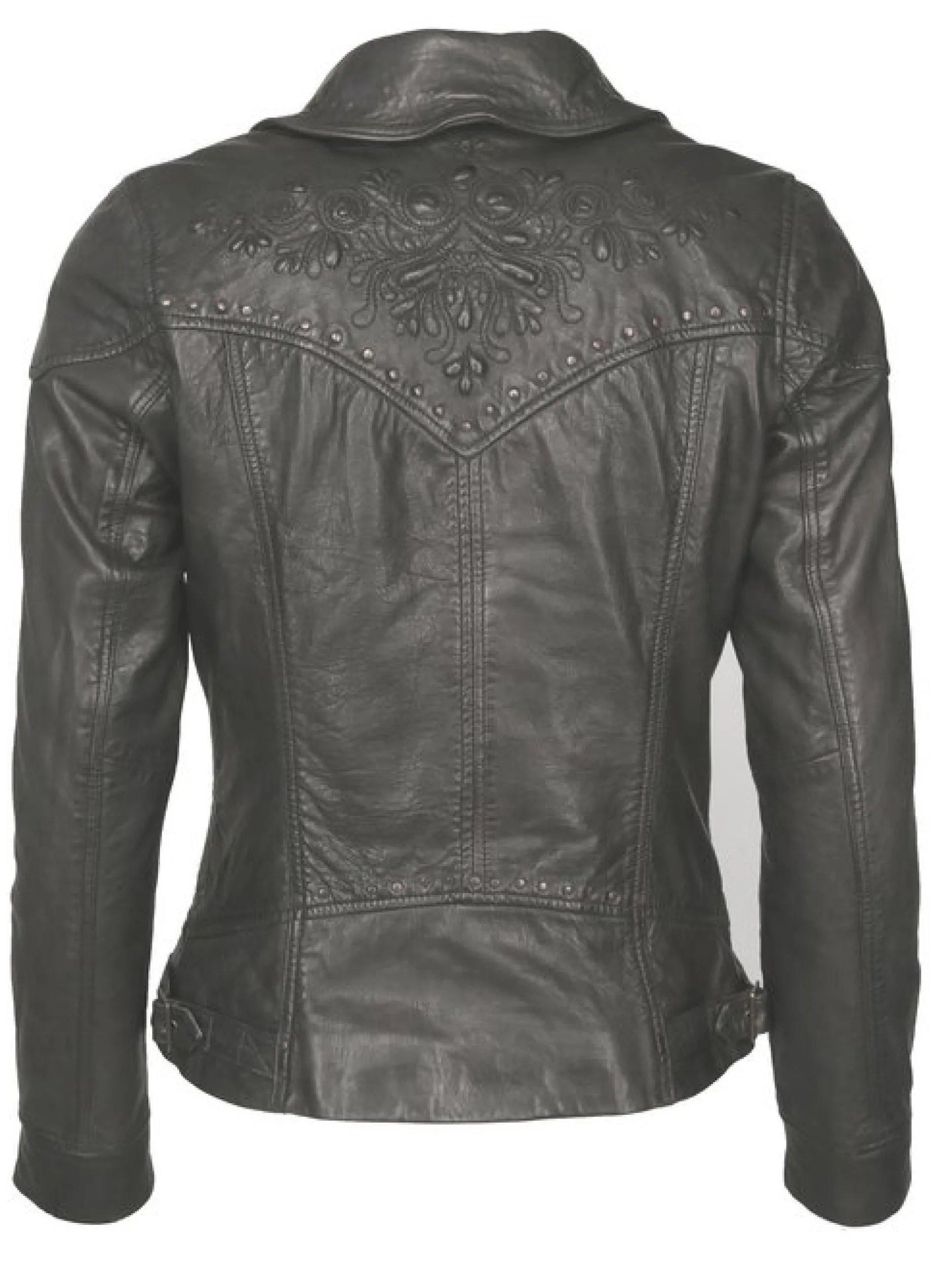 Mustang Damen Lederjacke in grau