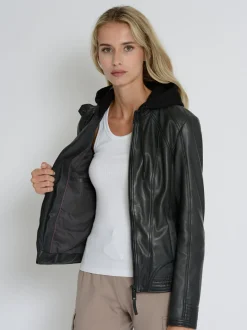 Mustang Damen Lederjacke in grau