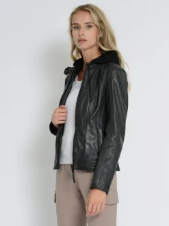 Mustang Damen Lederjacke in grau