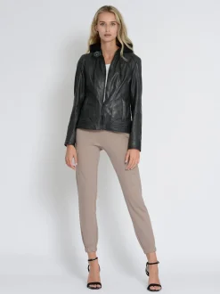 Mustang Damen Lederjacke in grau