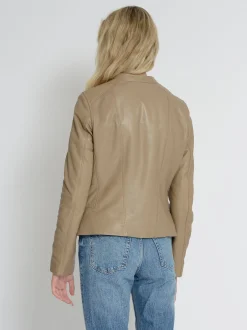 Mustang Damen Lederjacke in grau