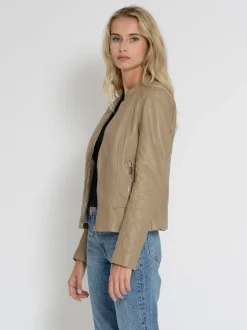 Mustang Damen Lederjacke in grau