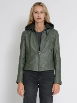 Mustang Damen Lederjacke in oliv