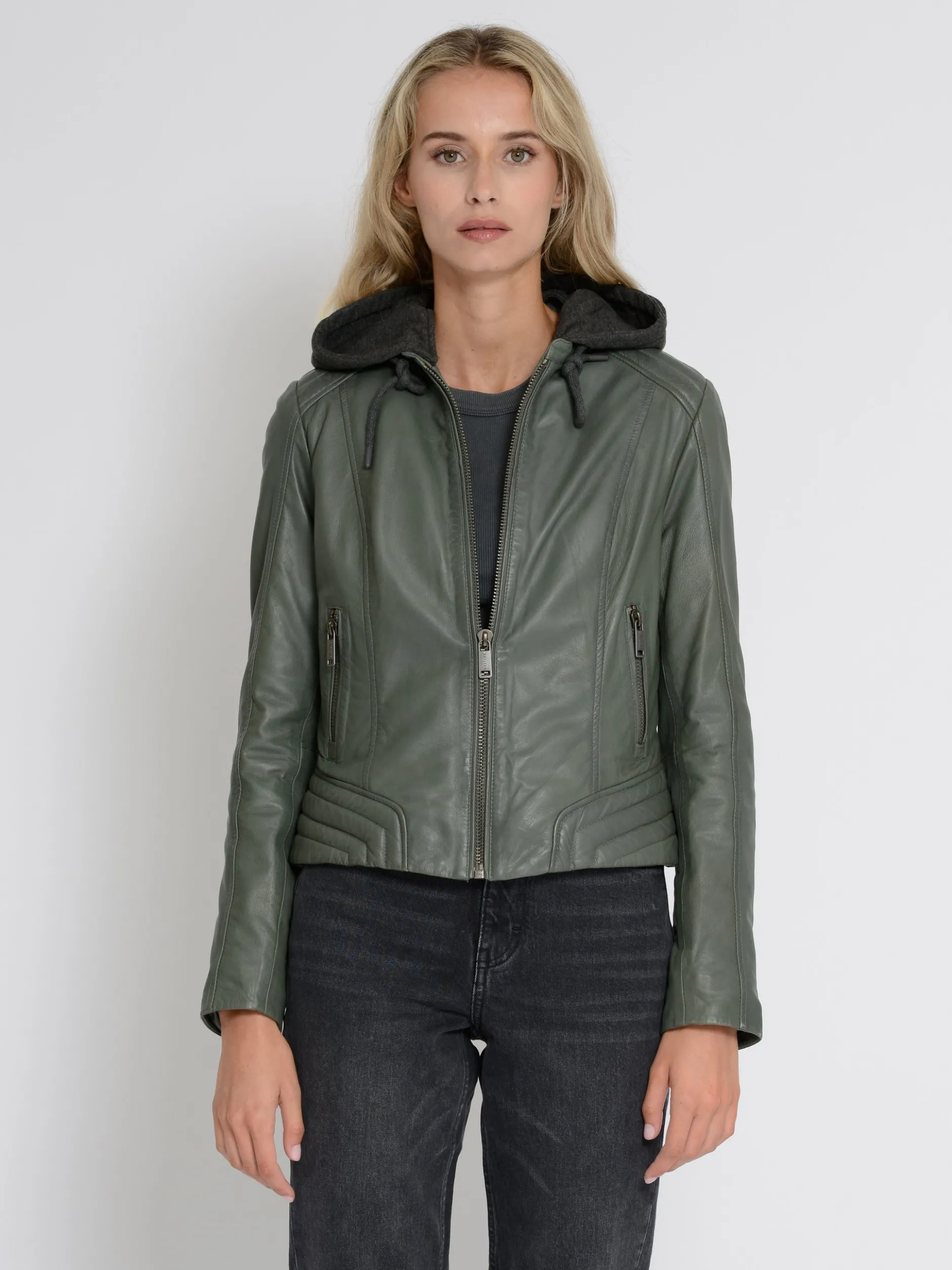 Mustang Damen Lederjacke in oliv