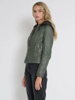 Mustang Damen Lederjacke in oliv