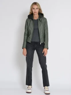 Mustang Damen Lederjacke in oliv