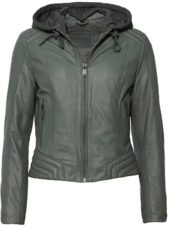 Mustang Damen Lederjacke in oliv