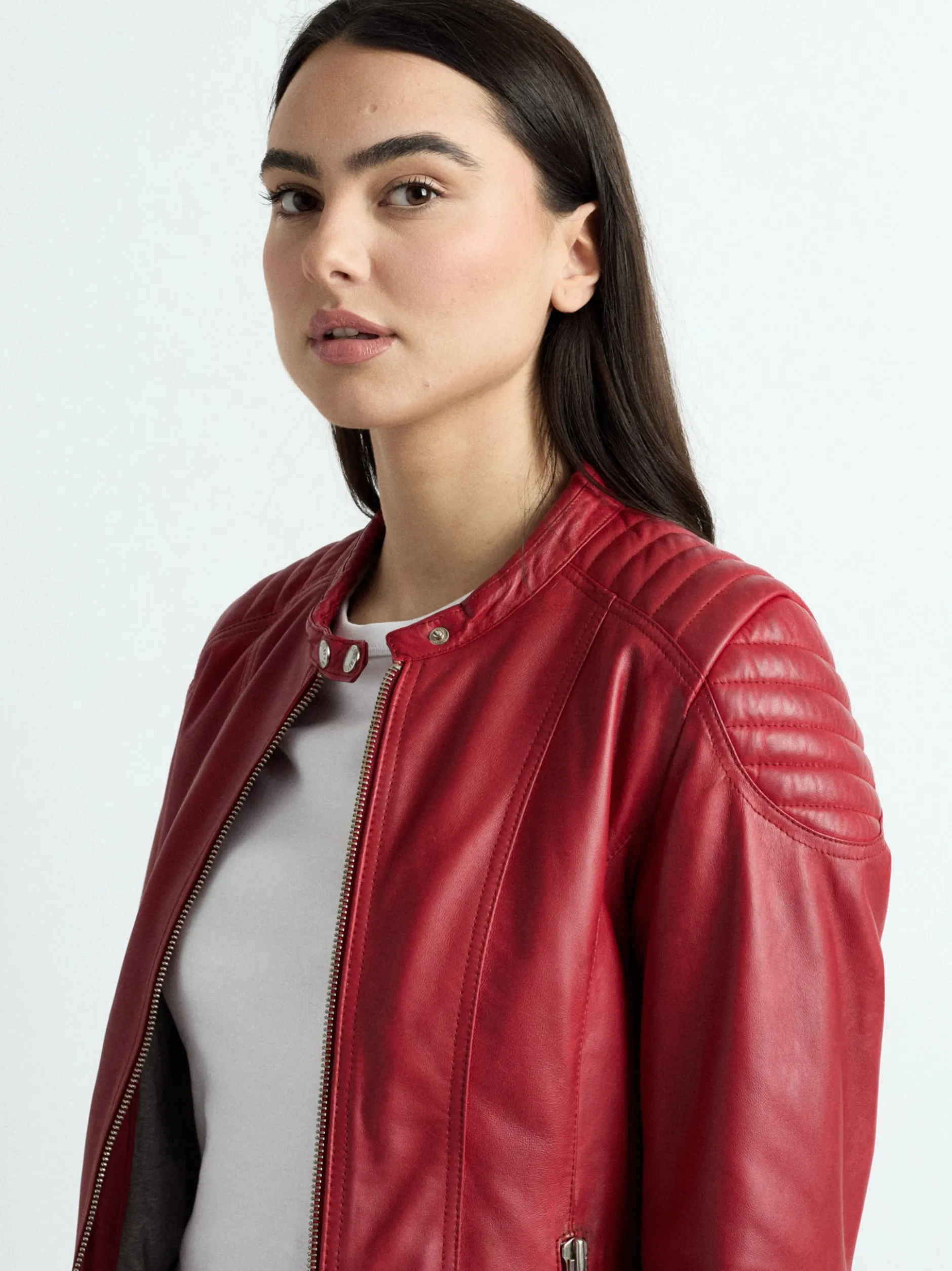Mustang Damen Lederjacke in rot