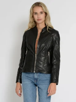 Mustang Damen Lederjacke in schwarz