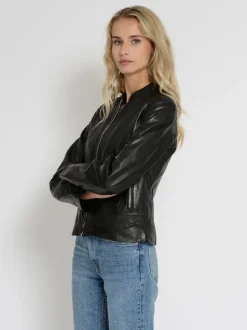 Mustang Damen Lederjacke in schwarz