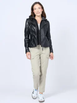 Mustang Damen Lederjacke in schwarz