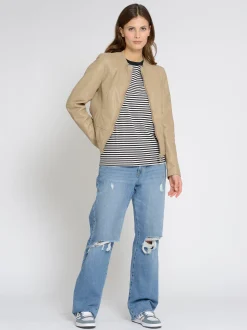 Mustang Damen Lederjacke in sand