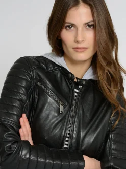 Mustang Damen Lederjacke in schwarz