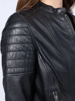 Mustang Damen Lederjacke in schwarz