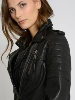 Mustang Damen Lederjacke in schwarz