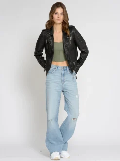 Mustang Damen Lederjacke in schwarz