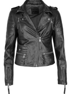 Mustang Damen Lederjacke in schwarz