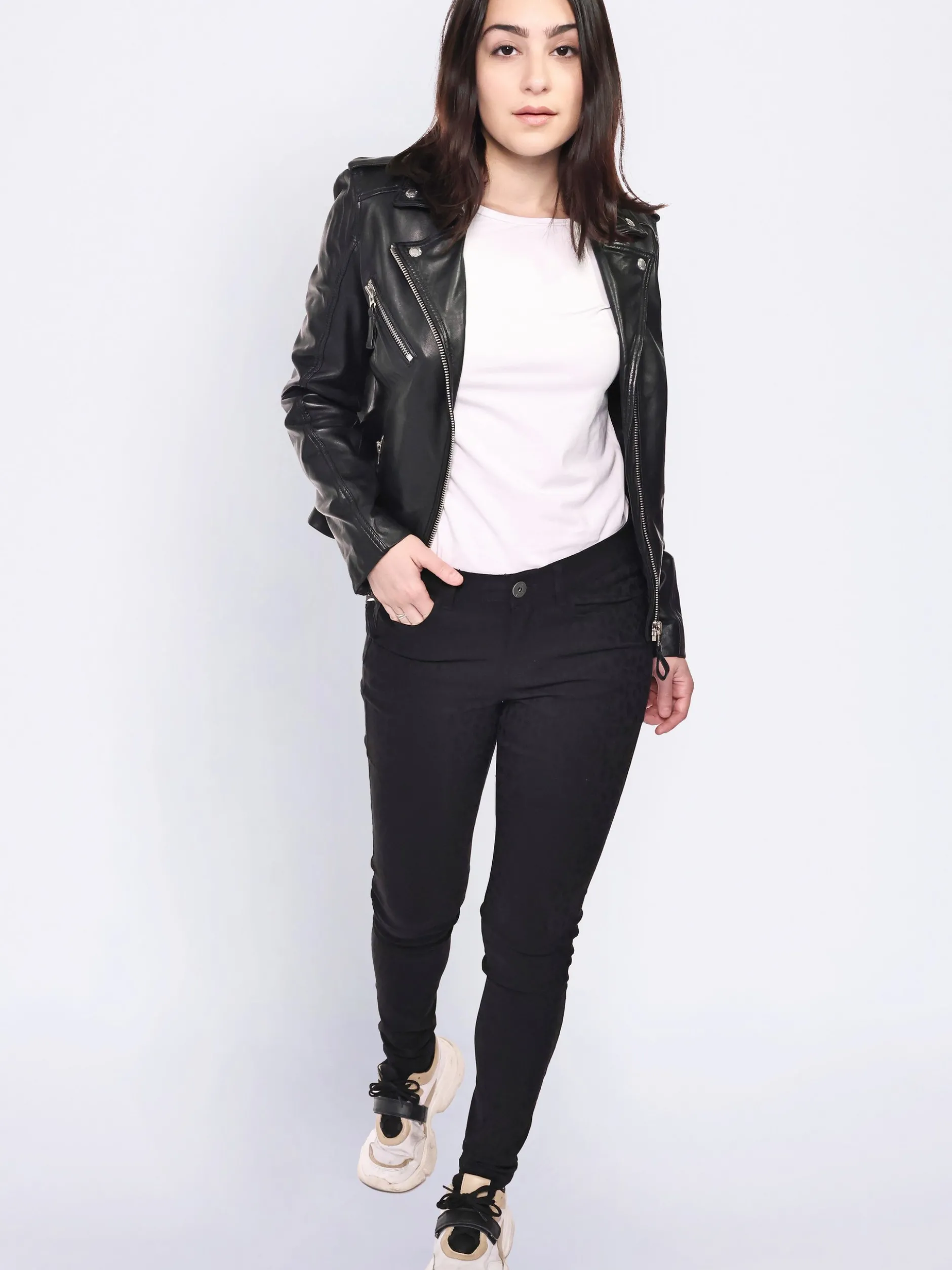 Mustang Damen Lederjacke in schwarz