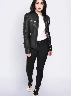 Mustang Damen Lederjacke in schwarz
