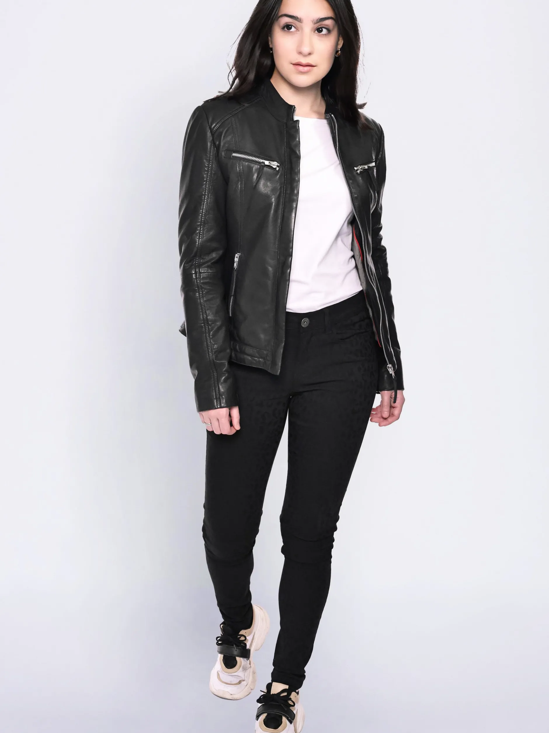 Mustang Damen Lederjacke in schwarz